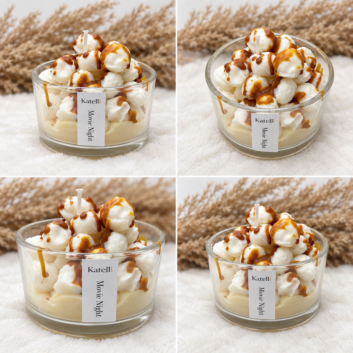 🍿Movie Night – Duftkerze im Glas mit Popcorn- &amp; Karamellduft